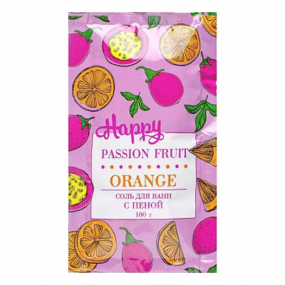 Соль для ванн с пеной апельсин и маракуйя  Laboratory Katrin Happy Passion Fruit Orange 