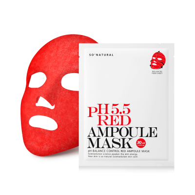 Слабокислотная восстанавливающая маска So Natural 5.5 Red Ampoule Mask