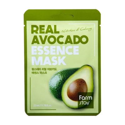 Тканевая маска для увлажнения и питания кожи лица с экстрактом авокадо Farm Stay Real Avocado Essence Mask